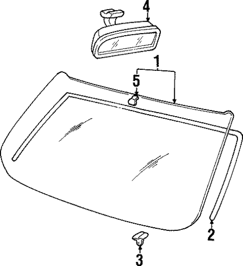 Glass - Windshield for 1998 Hyundai Sonata #0