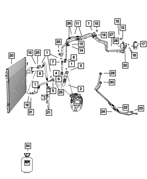 Air Conditioner and Heater Plumbing for 2015 Dodge Journey #0