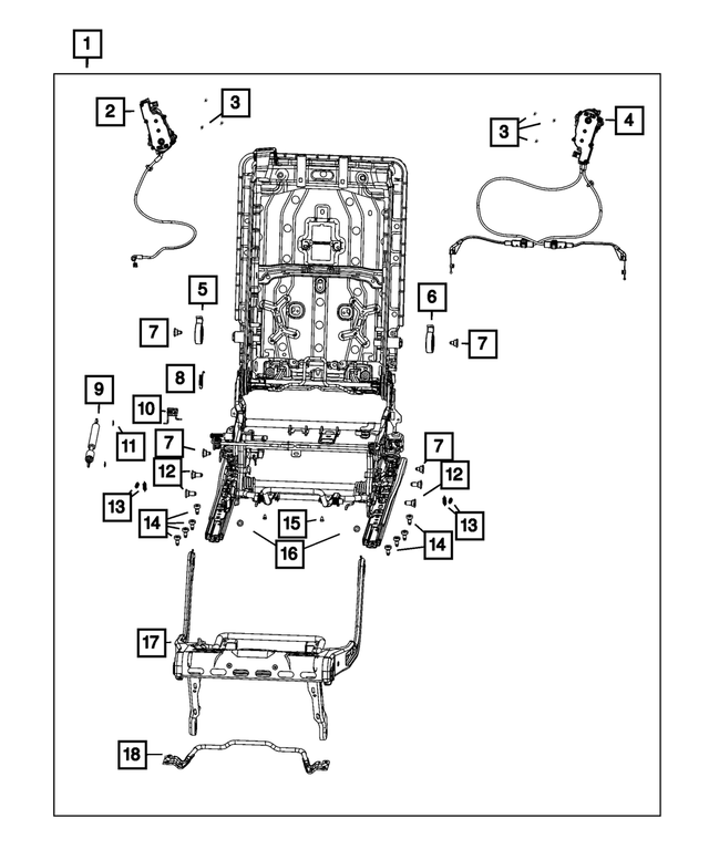 68423284AN - : Seat Frame Assembly, Right Seat for Mopar Image