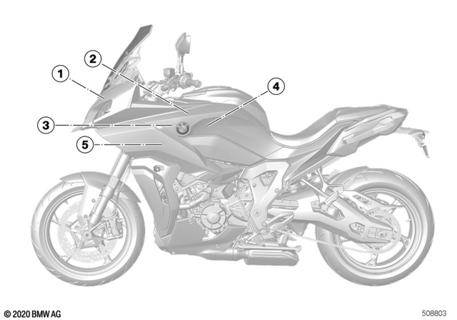 51149443433 - Body Equipment: Decor Fairing Top Section, Left -  for BMW-Motorrad Image