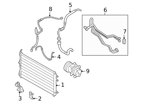 Condenser, Compressor & Lines for 2007 Hyundai Entourage #0