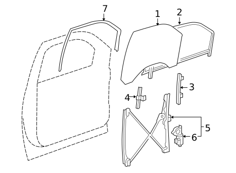 Glass - Front Door for 2014 Cadillac Escalade #0