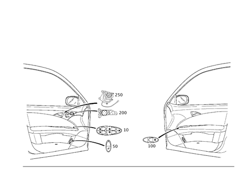 Switch in Front Door Lining for 1995 Mercedes-Benz E320 #0