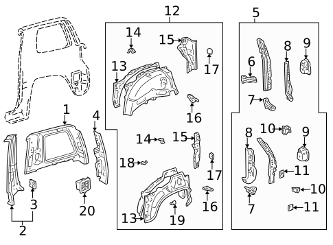 Inner Structure for 1996 Toyota RAV4 #0