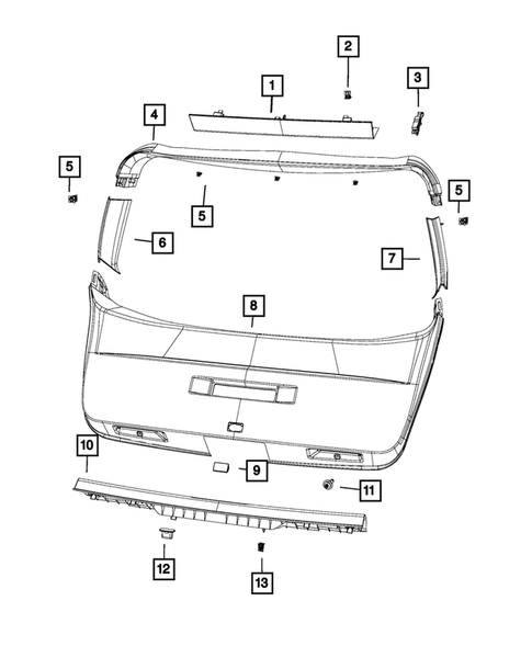 Lift Gate Panel and Scuff Plate for 2018 Dodge Journey #0