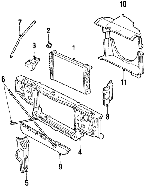 Radiator & Components for 1990 Oldsmobile Custom Cruiser #0