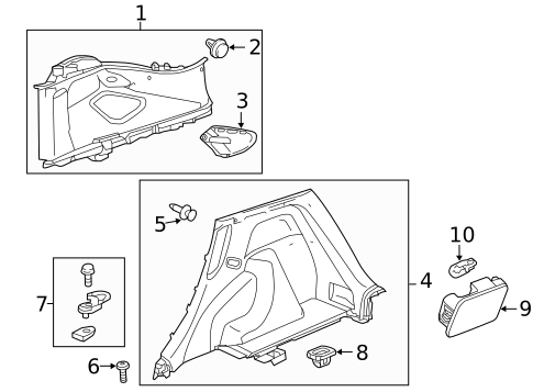 Interior Trim - Quarter Panels for 2019 Honda Fit #0