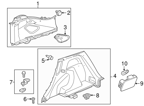 Interior Trim - Quarter Panels for 2017 Honda Fit | Parts