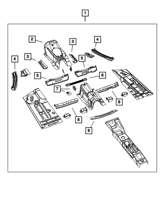 68043495AT - Body Sheet Metal Except Doors: Front Floor Pan for Mopar Image