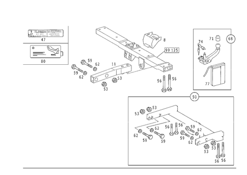 Trailer Coupling for 1989 Mercedes-Benz 300TE #1