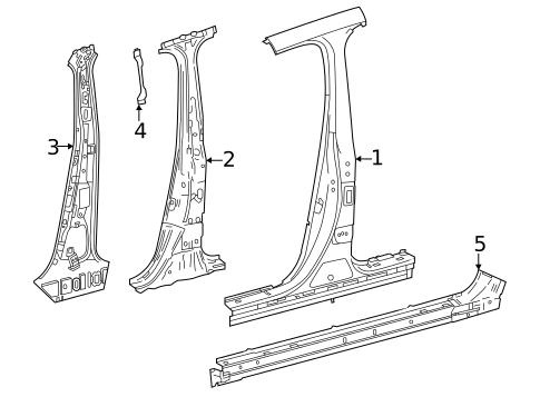 Center Pillar & Rocker for 2023 Lexus LX600 #0