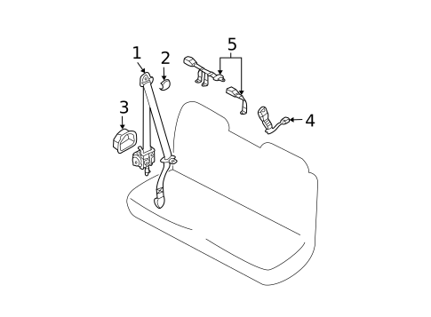 Rear Seat Belts for 2001 Hyundai Santa Fe #0