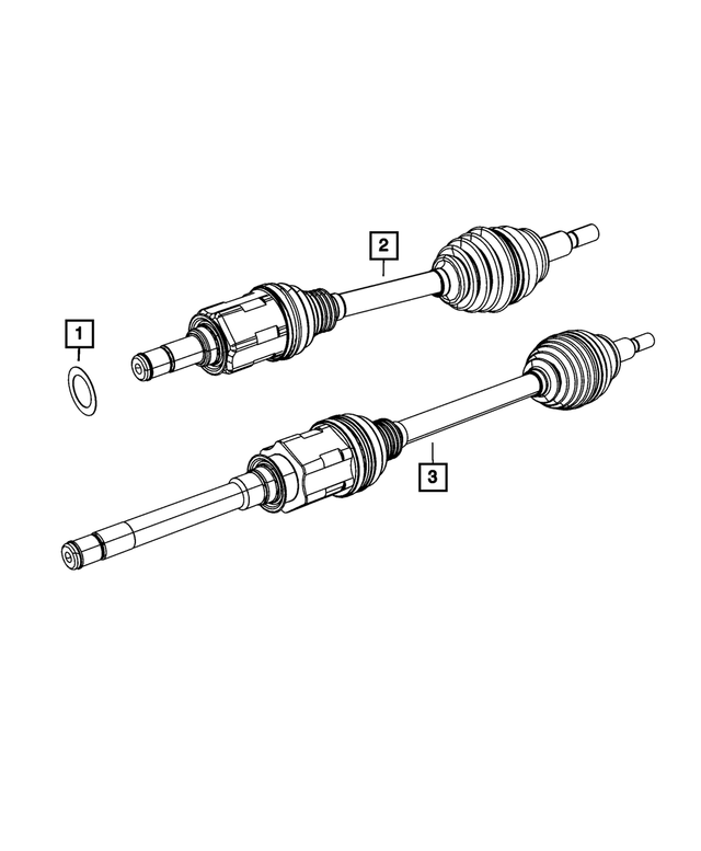 « R2124713AC – Front Axle;195 MM; Differential and Drive Line : Demi-arbre De Transmission Arbre, Côté Gauche, Refabriqué pour Mopar Image »