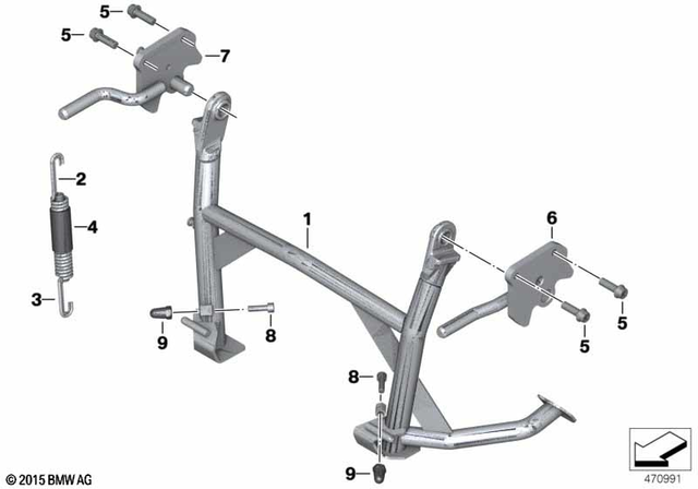46527725214 - : Side Stand Mount, Right for BMW-Motorrad Image
