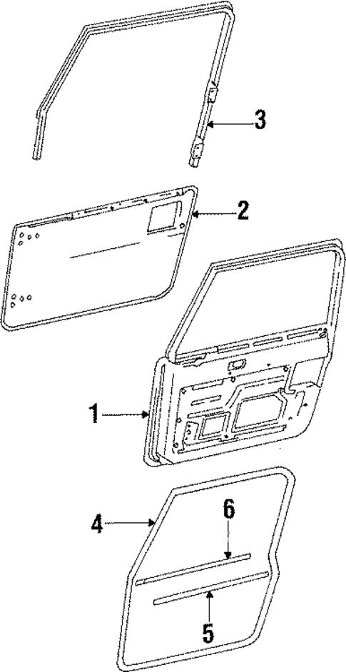 Door & Components for 1988 Jeep Wrangler #0