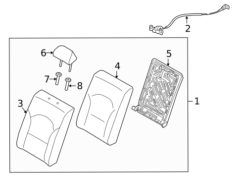 Rear Seat Components for 2019 Kia Forte #1