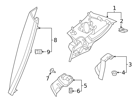 Interior Trim - Quarter Panels for 2022 Volvo XC40 Recharge #0