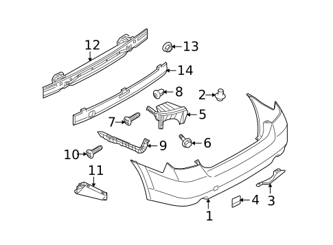 Bumper & Components - Rear for 2011 Subaru Legacy #0