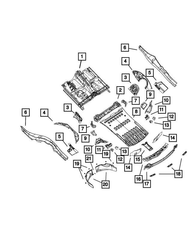 68070801AB - Body Sheet Metal Except Doors: Rear Inner Wheelhouse, Left for Mopar Image image