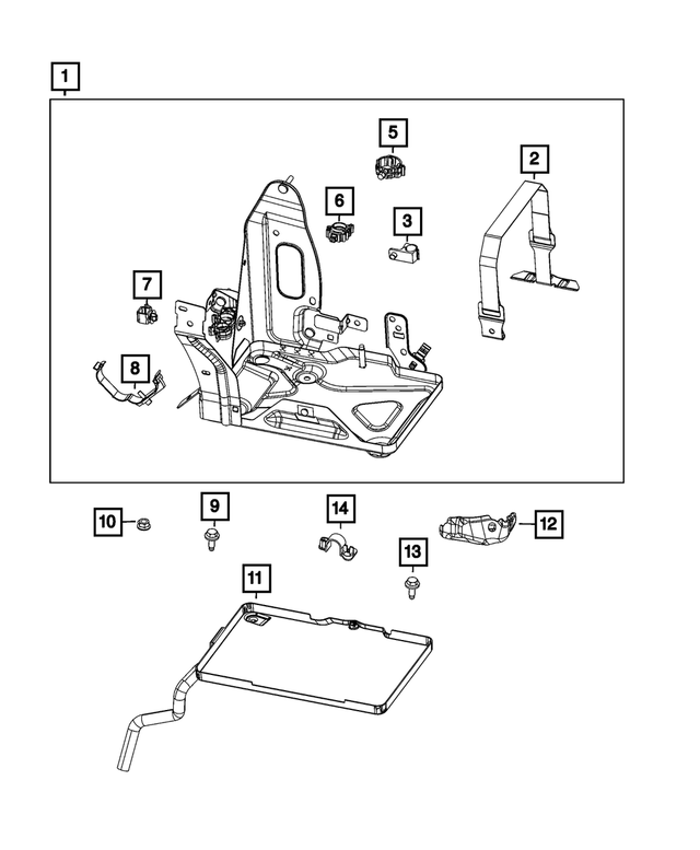 68337837AC - Electrical: Battery Tray for Mopar Image