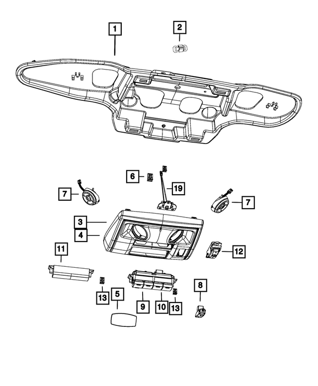 1XN35HDAAB - Interior Trim: Overhead Console for Mopar Image