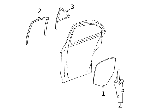 Glass - Rear Door for 2000 Lincoln LS #0