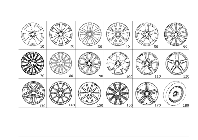 1724011700 - Wheels: Disk Wheel for Mercedes-Benz: SLC300, SLC43 AMG, SLK250, SLK300, SLK350, SLK55 AMG Image