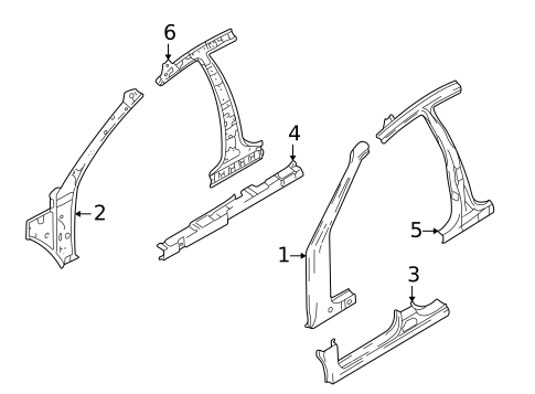 Hinge Pillar for 2003 Hyundai Santa Fe #0