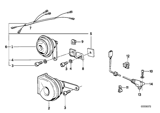 61121459632 - : Wiring Dual Horn for BMW-Motorrad Image