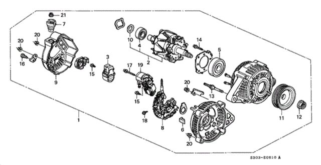 Alternator (Denso) for 1997 Honda Prelude #0