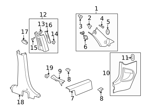 Interior Trim - Pillars for 2008 Chevrolet HHR #0