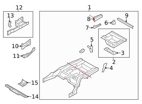 Rear Floor & Rails for 2015 BMW 750i #1