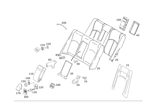 Rear Backrest for 2008 Mercedes-Benz CLS550 #0