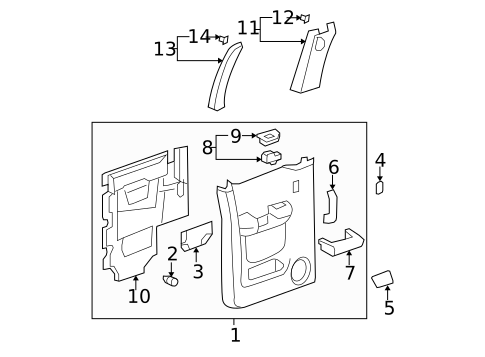 Interior Trim - Rear Door for 2010 Chevrolet Silverado 1500 #0