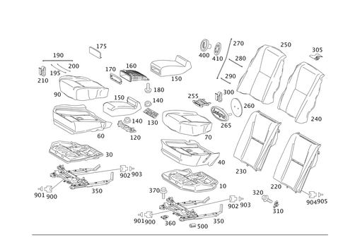 Rear Seat Bench Triple Occupancy, Electrically Adjustable for 2012 Mercedes-Benz S400 #0