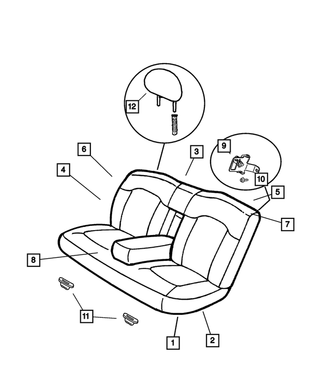 YZ221DVAA - Interior Trim: Rear Seat Back Cover for Mopar Image