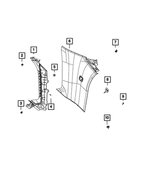 6ML26WT3AF - : D Pillar Molding, Right for Mopar Image