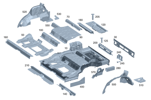 Rear-End Floor for 2023 Mercedes-Benz EQS 580 SUV #0