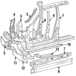 F1OY54211A11A - Body: Uniside Assembly for Lincoln: Continental Image