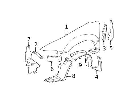 Fender & Components for 1998 Chevrolet Malibu #0