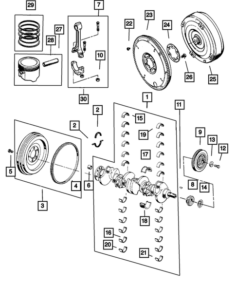 Crankshaft, Piston and Torque Converter for 2001 Jeep Cherokee #0