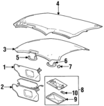 F6DZ5404104AAK - Body: Sun-visor for Ford: Taurus | Mercury: Sable Image