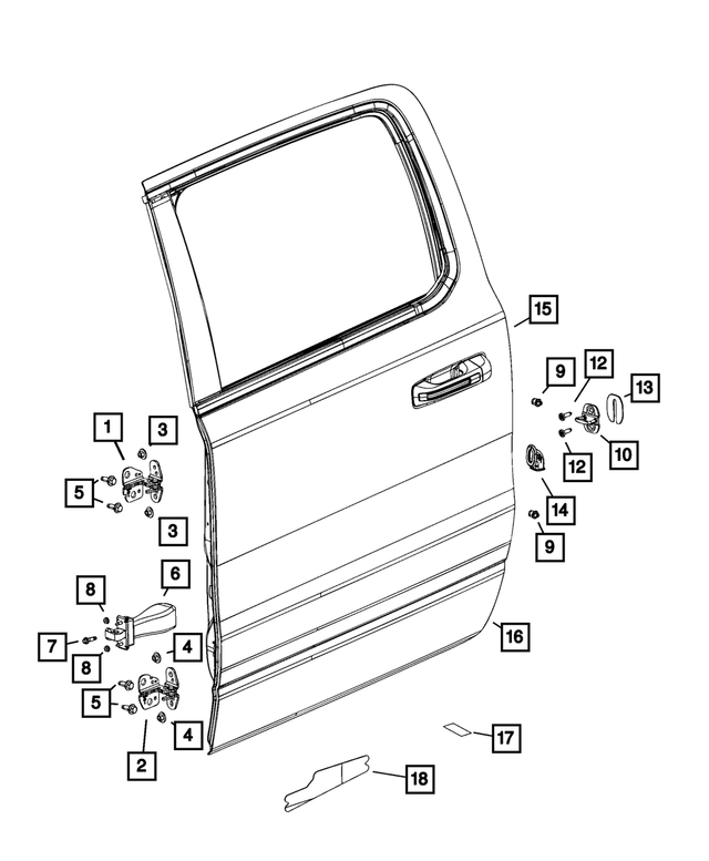 « 68421707AA – Doors, Door Mirrors and Related Parts : Porte Charniere, Côté Gauche pour Mopar Image »