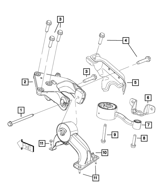 6501742 - 2.8L Turbo Diesel; Engine: Hex Head Bolt And Washer, Mounting for Mopar Image image