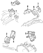 F8RZ6038FA - Engine: Front Support for Ford: Contour | Mercury: Cougar, Mystique Image