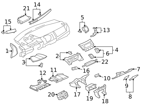 Instrument Panel Components for 2013 Mitsubishi Lancer #0