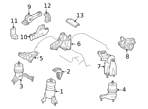 Engine & Trans Mounting for 2012 Lexus RX450h #0