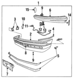 1633233 - Body: Bumper Cover Rear Bracket for Cadillac: Allante Image