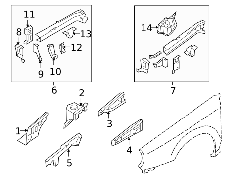 Structural Components & Rails for 2005 Saab 9-2X #0