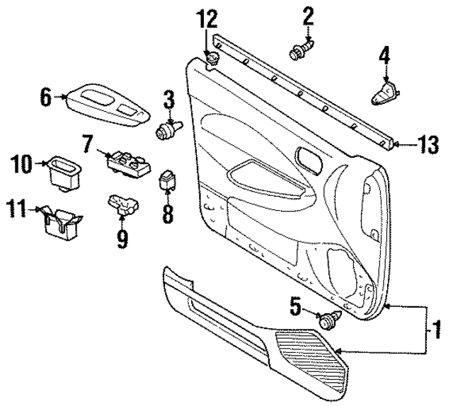 F8CZ5423942GAD - Body: Door Trim Panel for Ford: Escort Image